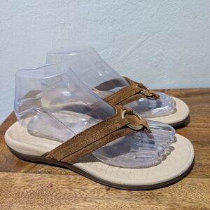 Vionic Woman’s Tide‎ Aloe Toe Post Suede Flip Flop Sandals Size 7